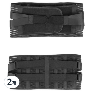 와이홉 척추 지지 허리보호대 블랙, 2개