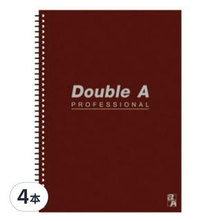 Double A A5線圈筆記本 辦公室系列 咖啡色, 4本