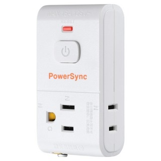 PowerSync 群加 2P + 3P防雷擊三面壁插 TCM12K9, 1個, 9cm, 白色