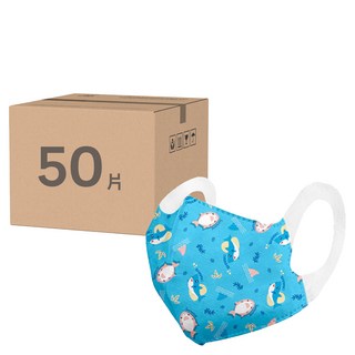 順易利 幼童寬耳立體醫用口罩 XS, 50片, 鯊魚寶寶, 1盒