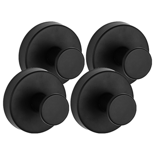 小麥購物 不鏽鋼吸盤掛鉤, 4個, 黑色