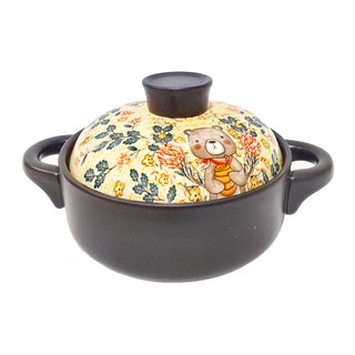 Royal Duke 有古窯 鋰輝石日式直身砂鍋 蜂蜜小熊 1.5L, 1個