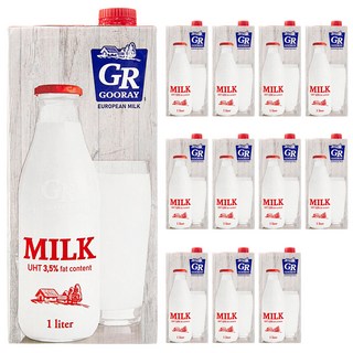 GR 유러피언 멸균우유, 12개, 1L