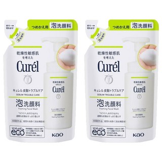 Curel 珂潤 潤浸保濕洗顏慕絲控油 補充包, 130ml, 2包