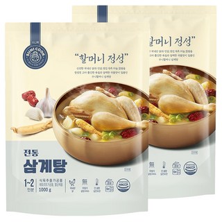 SUNI COOK 順伊奶奶 韓國正宗人蔘雞 隔水/微波加熱即食包 肉質滑嫩鮮甜 飽足感十足 多層次熬煮湯頭 氣味濃郁撲鼻, 1kg, 2包