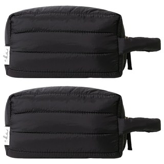 Puffy 雲朵 收納化妝包, 2個, 沉穩黑