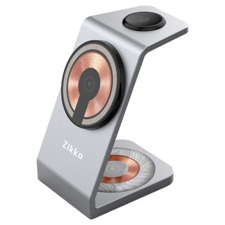 Zikko 即刻 三合一鋁合金無線充電座，支援Magsafe 強磁吸附，360度磁吸旋轉，手機/手錶/耳機同時充電, 特務Z, 1個