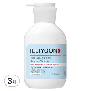 ILLIYOON 一理潤 神經醯胺舒敏乳液 無香, 350ml, 3個