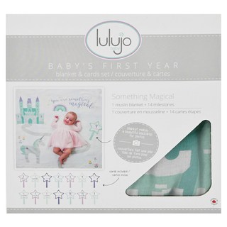 lulujo 新生兒紀錄 寶寶成長包巾卡片組 棉100%