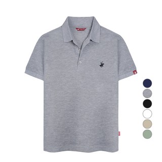 BEVERLY HILLS POLO CLUB 比佛利保羅 中性款Logo刺繡彈力短袖polo衫 CPX0T01, 灰色