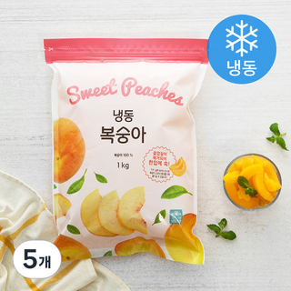 생활앤 냉동 복숭아 (냉동), 1kg, 5개
