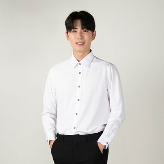 CAMEMBERT 防皺男修身白襯衫長袖 S910