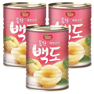 동원 백도 과일통조림, 400g, 3개