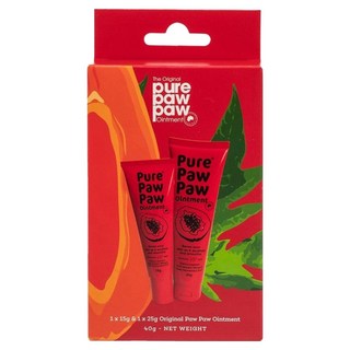 purepawpaw 澳洲神奇萬用木瓜霜經典禮盒組 15g+25g 滋潤保濕護唇膏, 原味, 1盒, 40g