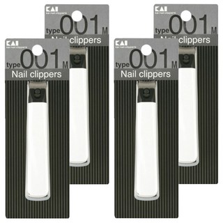 KAI 貝印 type001系列 指甲剪 彎口 KE-0122 M, 白色, 4件