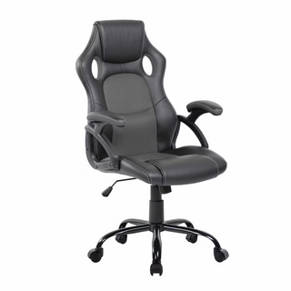 ArcticWolf 戰狼賽車型金屬腳電競椅, PU皮+泡棉+金屬五爪腳+PU滑輪, 灰色, 68 x 64 x 111 - 121cm