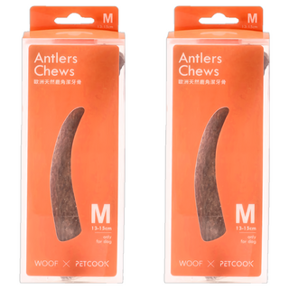 PETCOOK 派庫廚房 歐洲 潔牙骨零食 M號 13-15cm, 天然鹿角, 2包