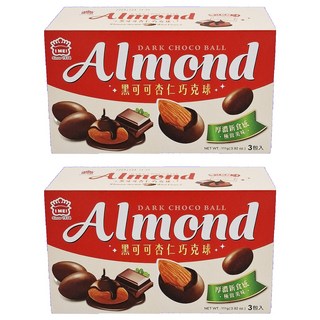 義美 杏仁巧克球 黑可可 111g (香脆杏仁 獨立包裝), 2盒