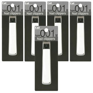 KAI 貝印 type001系列 指甲剪 彎口 KE-0122 M, 白色, 5件