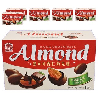 義美 杏仁巧克球 黑可可 111g (黑巧克力/杏仁/巧克力球), 6盒
