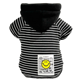 SassyDog 潮牌風 條紋外套, 微笑 條紋 黑色, 1件