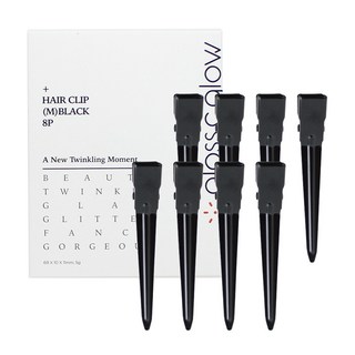 gloss&glow 無痕髮夾 中, 黑色, 8個