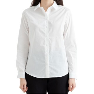 CARET 女款 修身彈力襯衫, L號, 白色