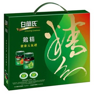 白蘭氏 健康元氣雞精禮盒 含雙認證雞精與冬蟲夏草雞精, 1盒, 8瓶
