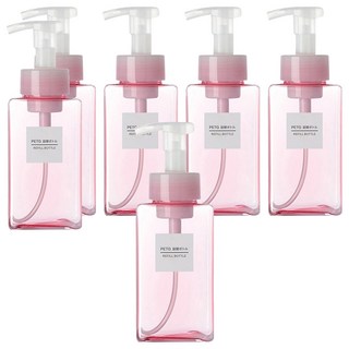 慕斯分裝瓶, 粉色 + 透明色, 6個, 透粉色