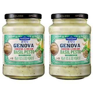 Fontana 起司奶油羅勒香蒜義大利麵醬, 430g, 2罐