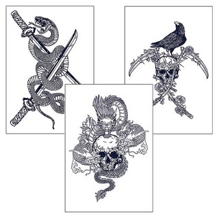 Sellerbible 紋身貼紙 3件組, 動物, 1組