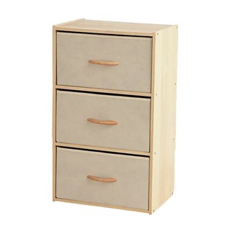 LiFArt 日系簡約三層抽屜收納櫃, 白色, 3個