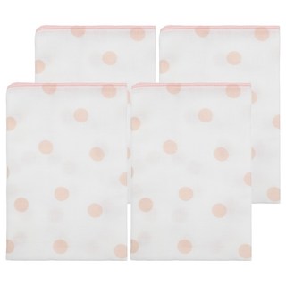 Simba 小獅王辛巴 極柔感印花紗布澡巾, 點粉粉, 4條