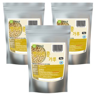 長明食品 炒鷹嘴豆粉, 3包, 1kg