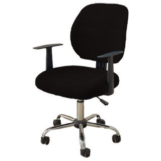 InArt 辦公室電腦椅套組, T格紋 黑色, 1套