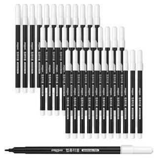 펜맥스 단면 컴퓨터용 사인펜 검정, 혼합색상, 36개