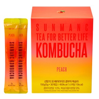 SUNMANC 水蜜桃康普茶隨身包, 5g, 30條, 1盒