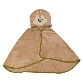 Skater 速乾吸水浴巾附帽, 奇奇&蒂蒂 Chip&Dale 淺棕色, 1條