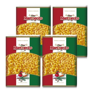 MarCopoLo 馬可波羅 稜紋彎管麵 全素, 500g, 4包