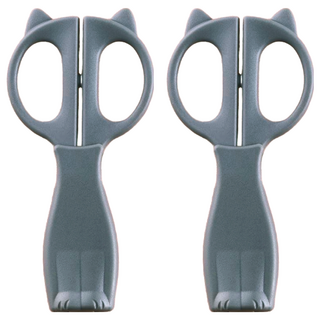 KAI 貝印 貓咪時髦鼻毛剪 附蓋 HC-2202 8.8 x 4.3 x 0.8cm 11g, 灰色, 2個