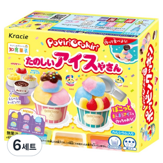 크라시에 타노시이 아이스크림야상 만들기 세트 26g, 6세트, 트레이 + 스푼 + 컵 + 가루