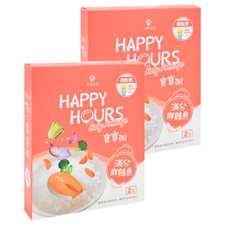 HAPPY HOURS 寶寶粥 - 6個月以上嬰幼兒適用 無添加人工香料、調味料、防腐劑, 滿分鮮鮭魚, 300g, 2盒