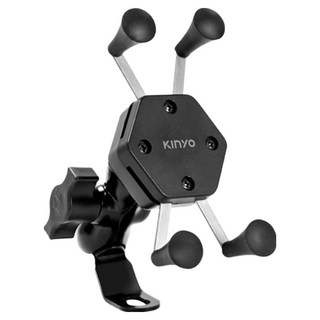 Kinyo X夾式機車手機架 11.3 x 5.4cm, MCH-081, 黑色