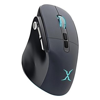 FOXXRAY 狐鐳 SMW-80 多鍵人體工學無線電競滑鼠, 2.4G無線, 可充電電池, 6種燈光效果, 1個, 黑色