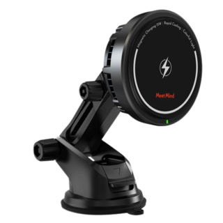 Meet Mind Magsafe 15W 無線磁吸風扇製冷車架 通用版, 黑色, iCar-03a