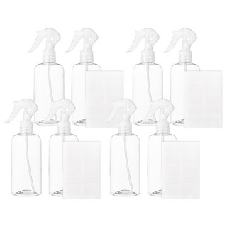 comet 噴霧分裝瓶 300ml 附標籤貼紙, 透明色, 8個