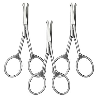 eliSix 圓頭安全鼻毛剪 鼻毛護理尺寸, 銀色, 3支