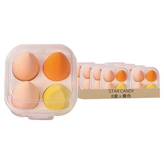STAR CANDY 乾濕兩用美妝蛋 4個, 黃色, 8盒