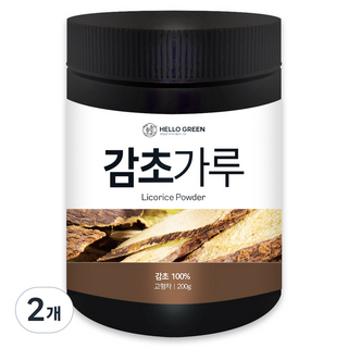 헬로우그린 국내산 감미료 감초 가루 통, 2개, 200g
