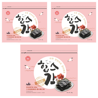 chun pin 雋品 HiBs 三切岩燒海苔 戀の梅口味, 30g, 3包